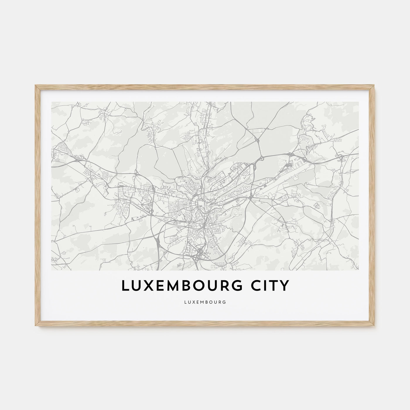 Luxembourg City Map Landscape Poster