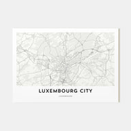 Luxembourg City Map Landscape Poster