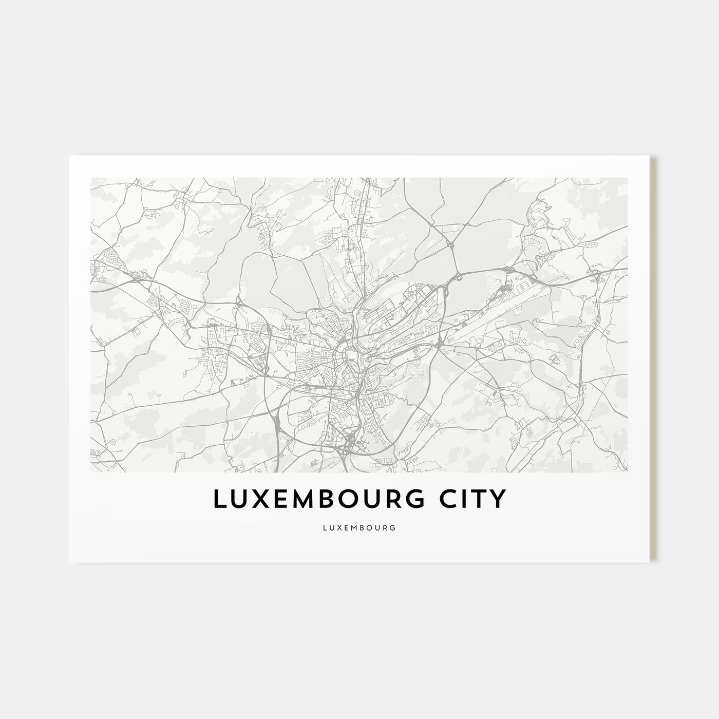 Luxembourg City Map Landscape Poster