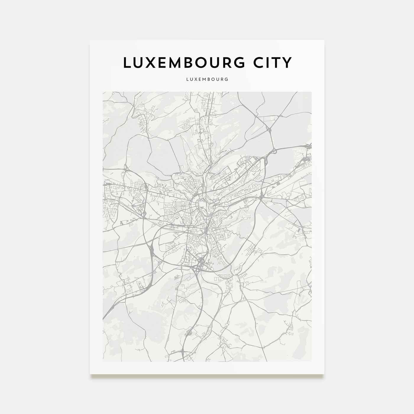 Luxembourg City Map Portrait Poster