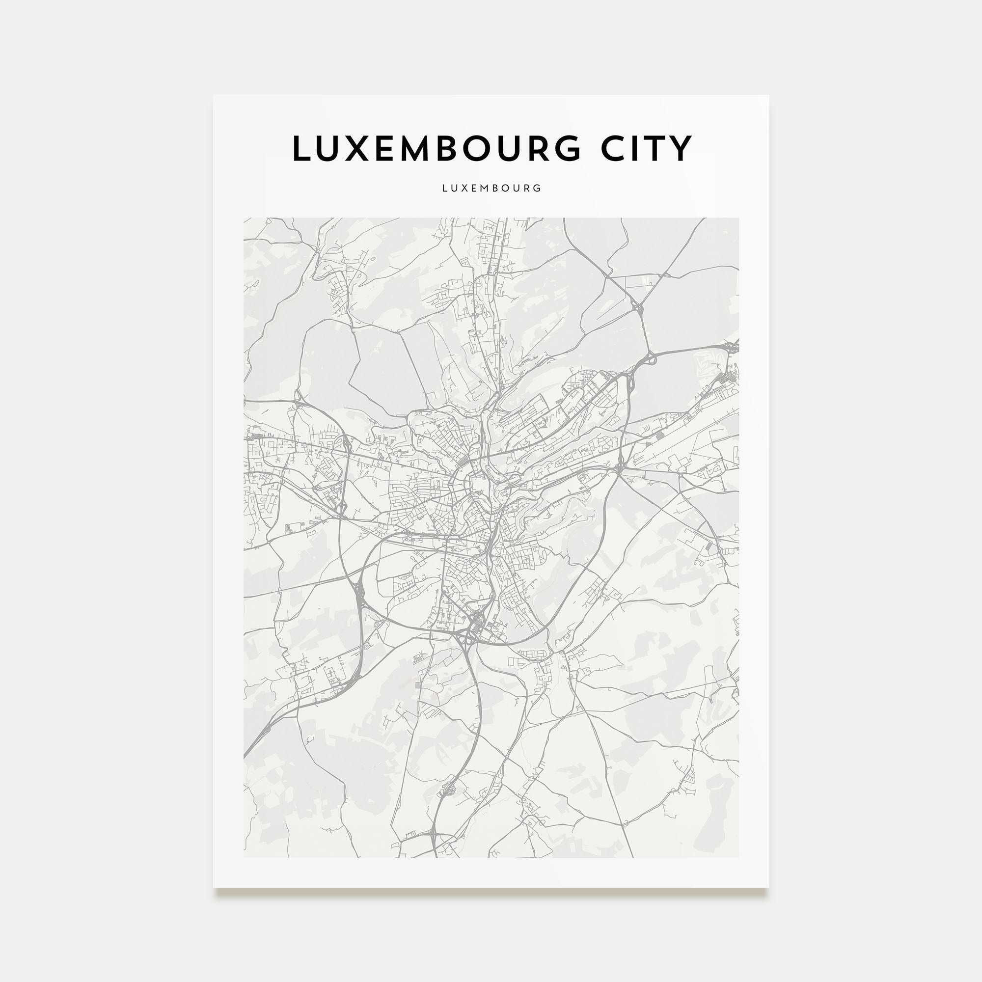 Luxembourg City Map Portrait Poster
