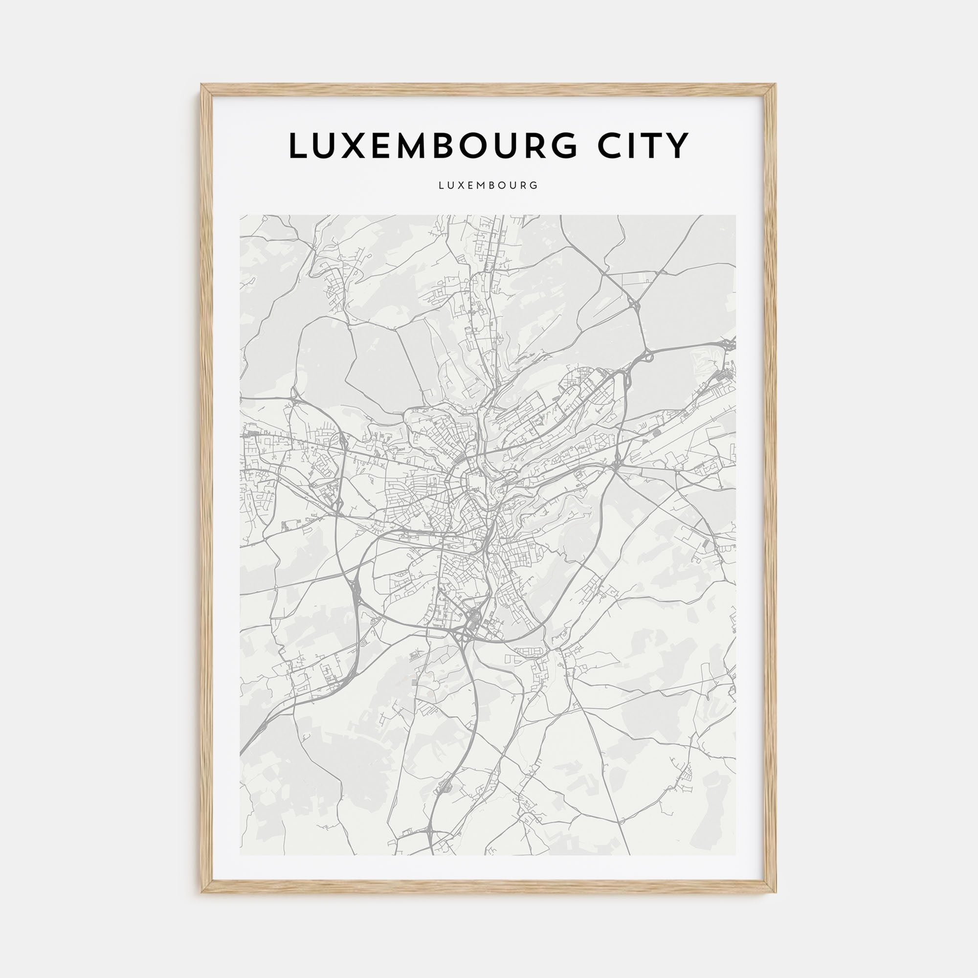 Luxembourg City Map Portrait Poster