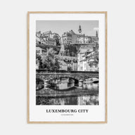 Luxembourg City Portrait B&W Poster