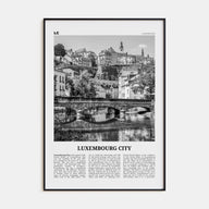 Luxembourg City Travel B&W Poster