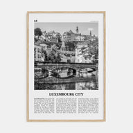 Luxembourg City Travel B&W Poster