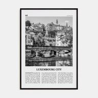 Luxembourg City Travel B&W Poster