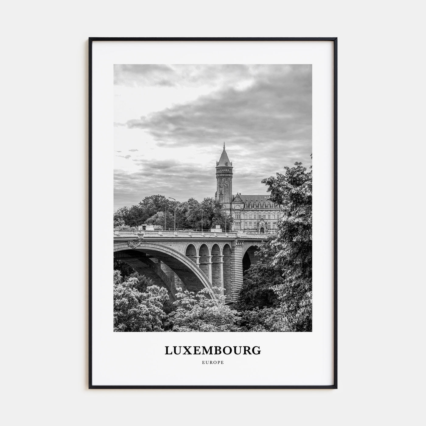 Luxembourg Portrait B&W Poster