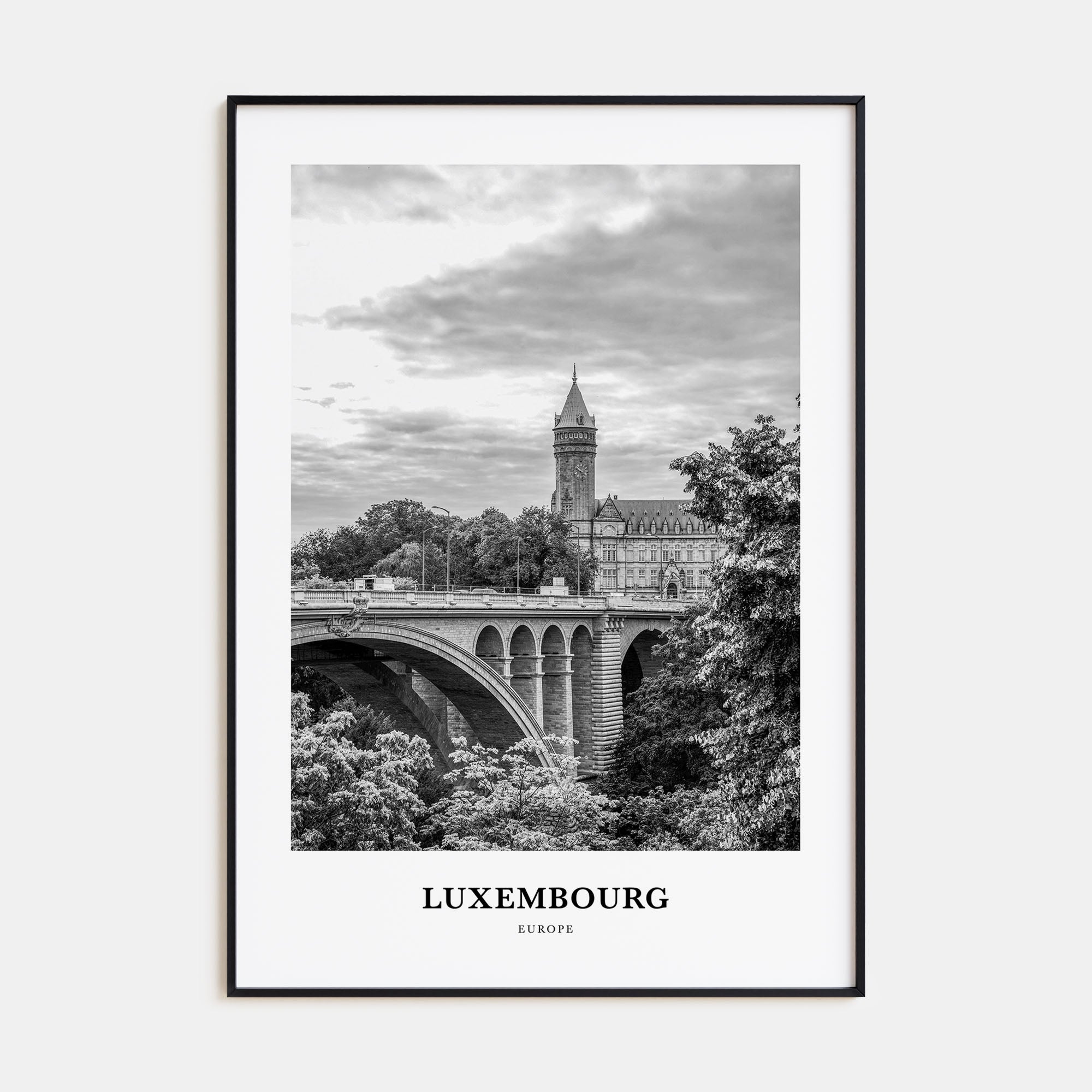 Luxembourg Portrait B&W Poster