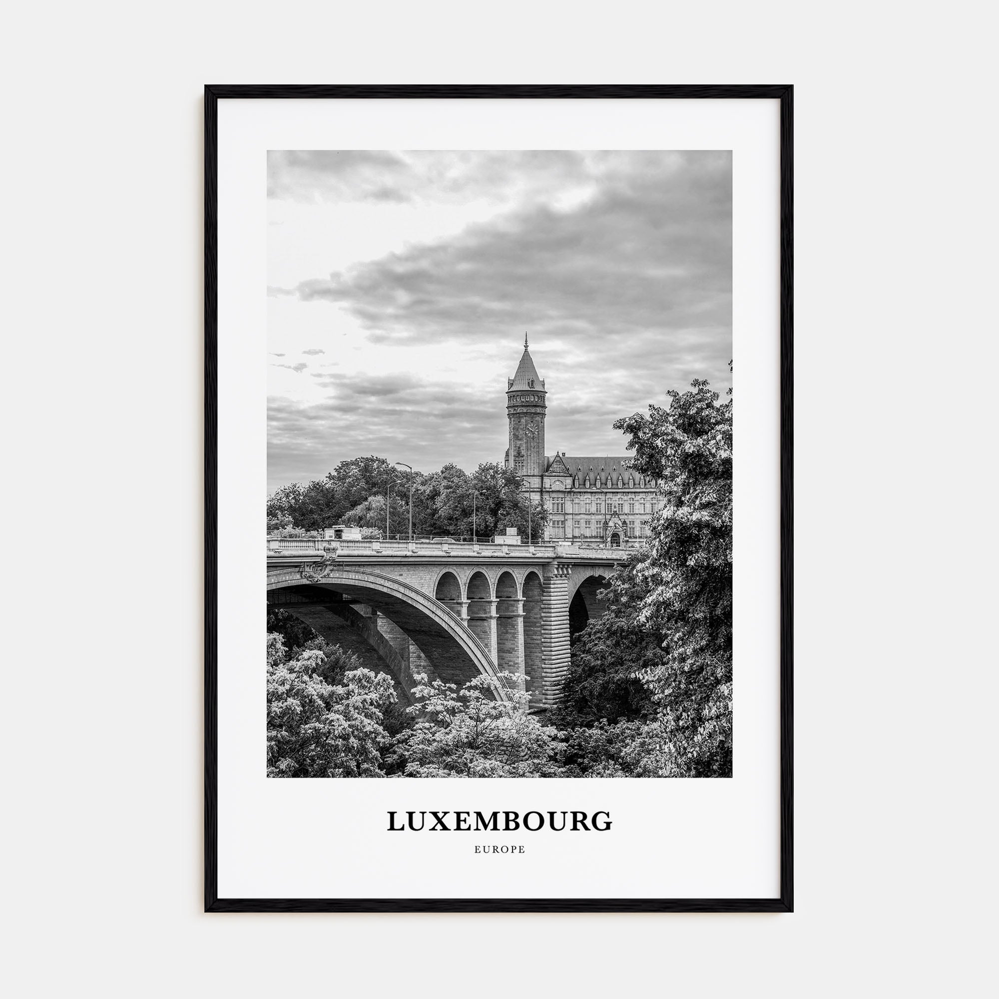 Luxembourg Portrait B&W Poster