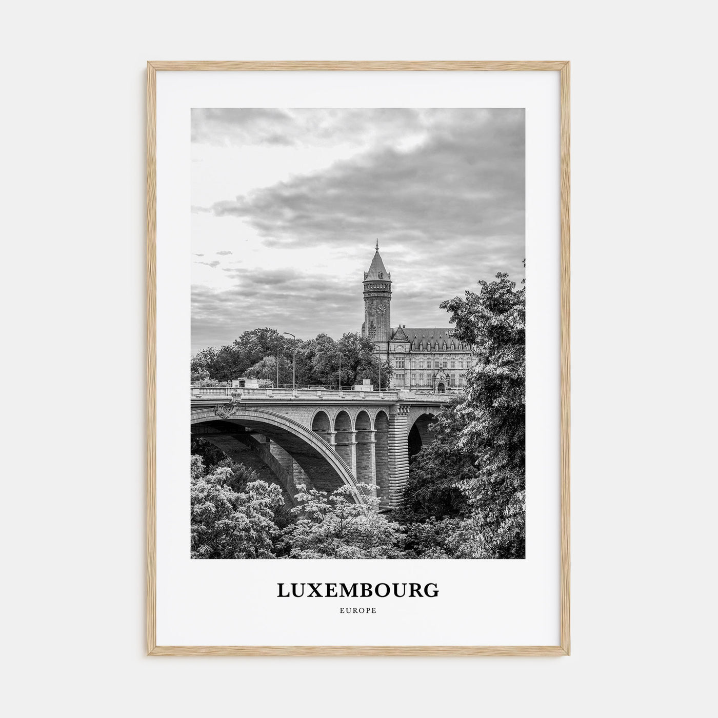 Luxembourg Portrait B&W Poster