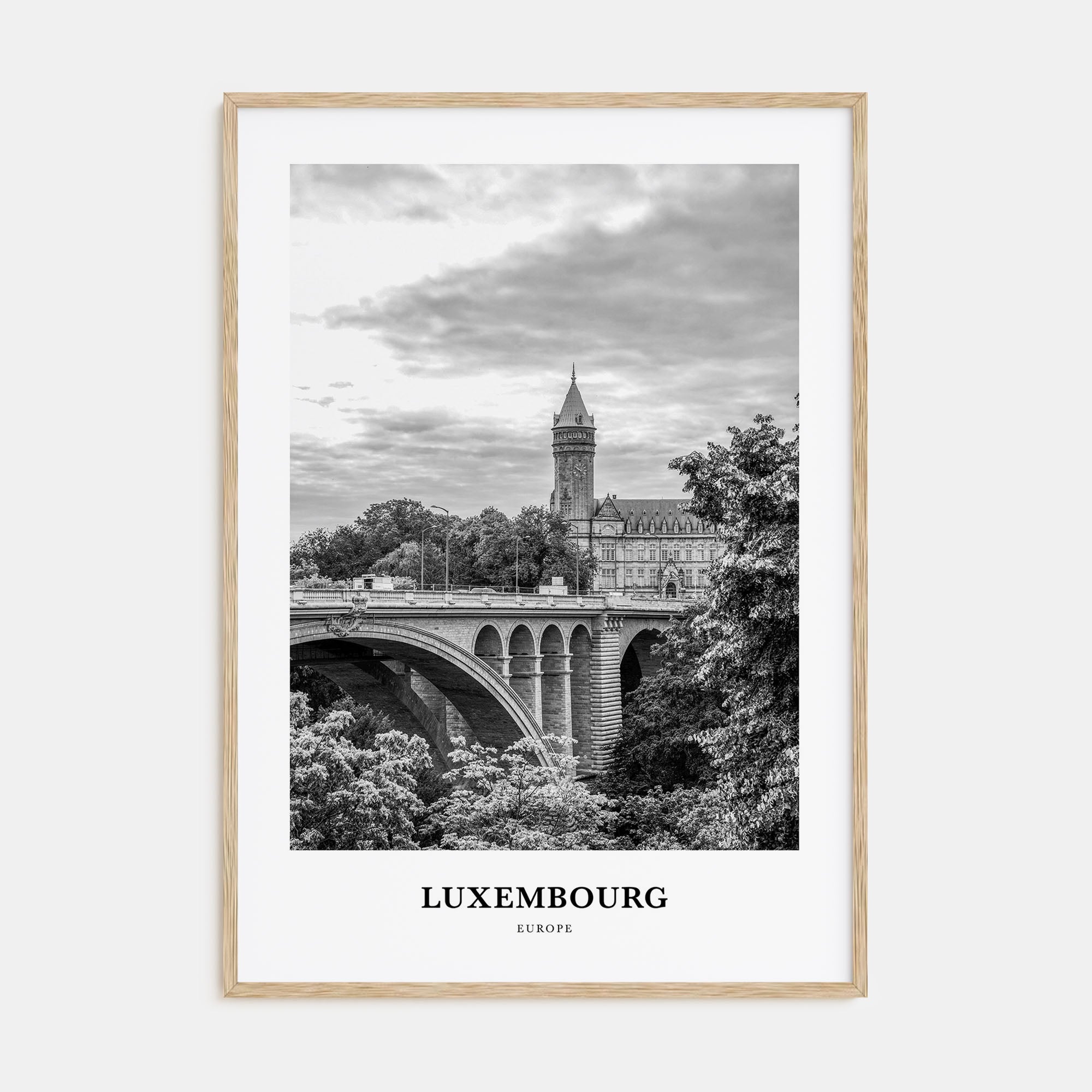 Luxembourg Portrait B&W Poster