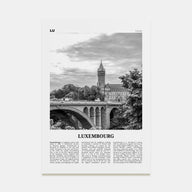 Luxembourg Travel B&W No 1 Poster
