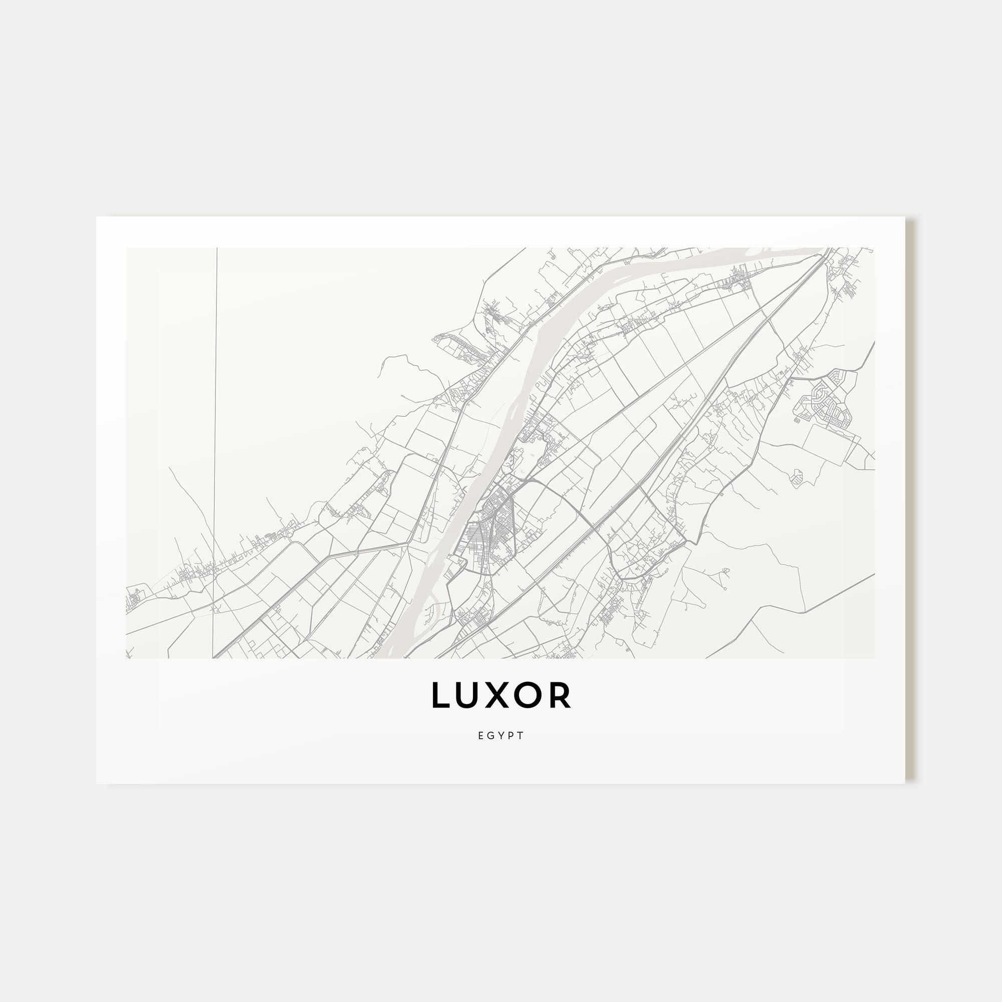 Luxor Map Landscape Poster