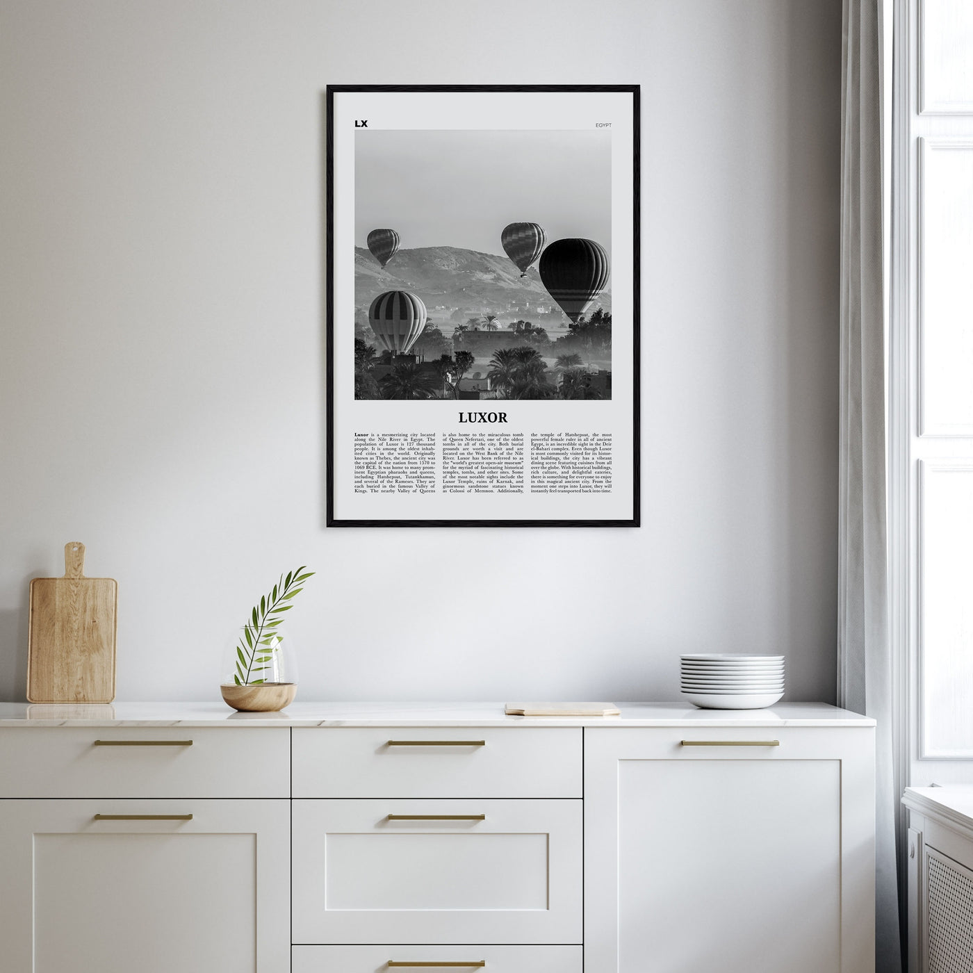 Luxor Travel B&W Poster