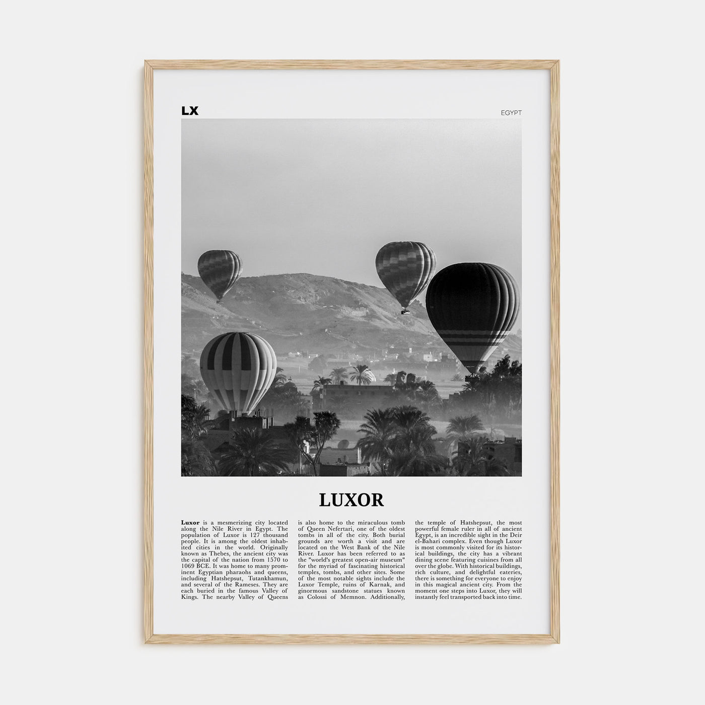 Luxor Travel B&W Poster
