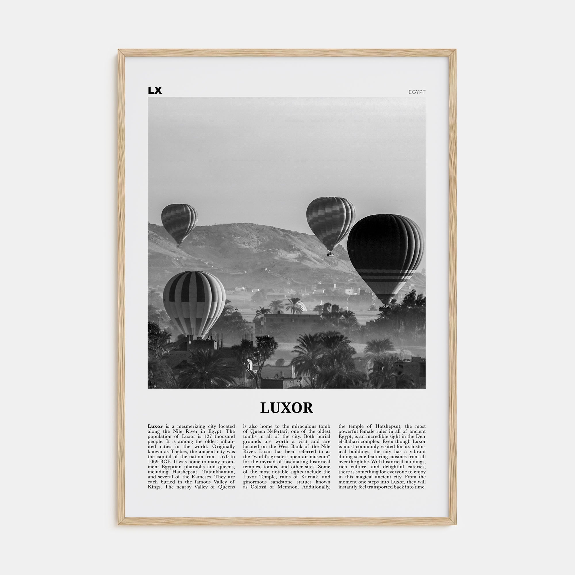 Luxor Travel B&W Poster