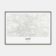 Lviv Map Landscape Poster