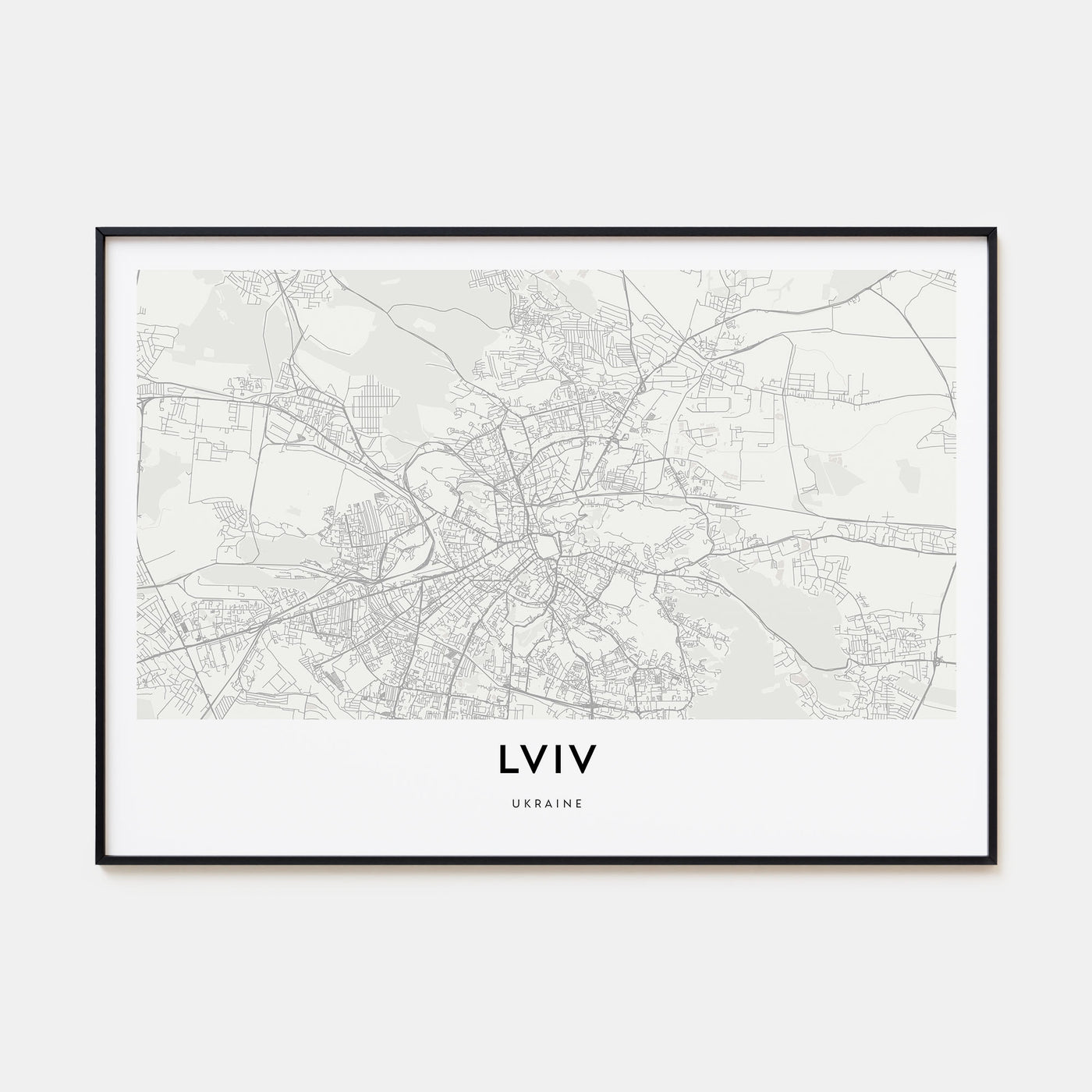 Lviv Map Landscape Poster