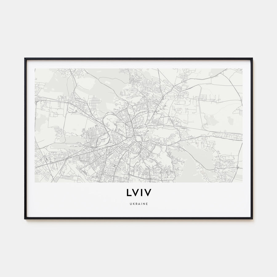 Lviv Map Landscape Poster