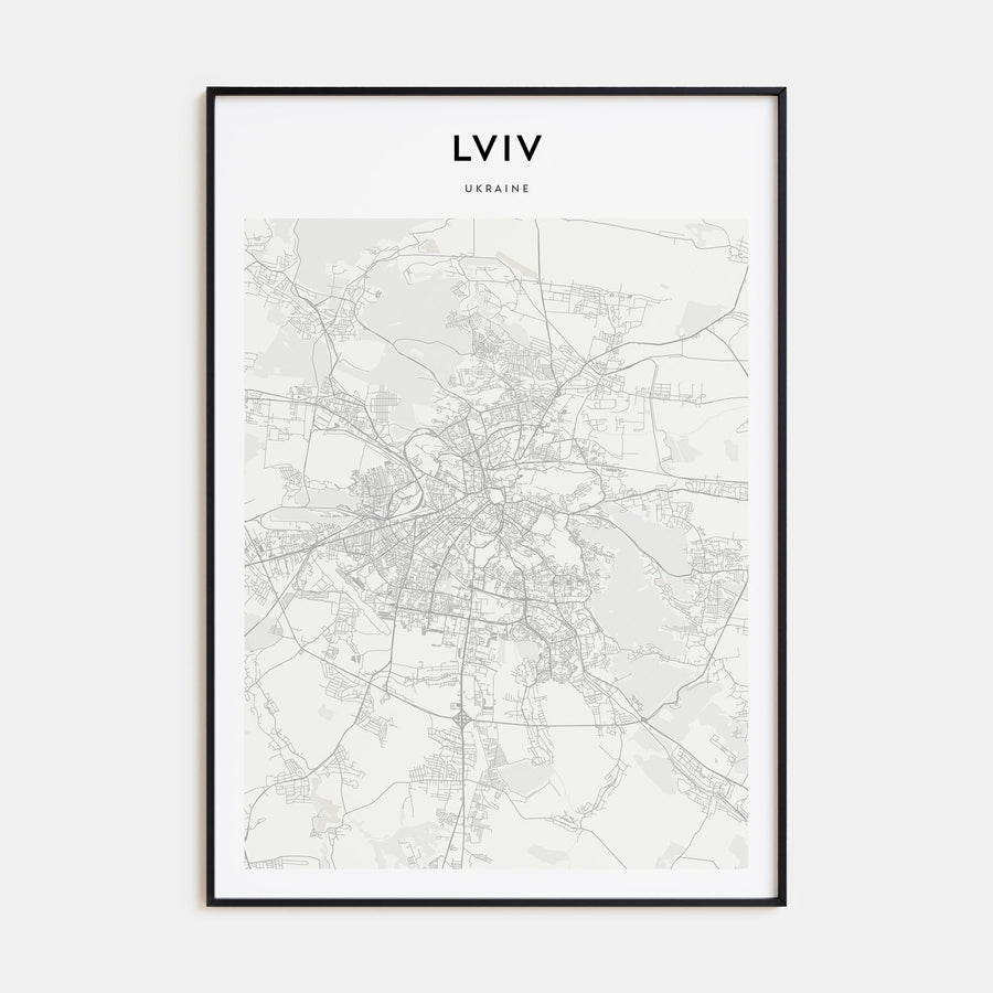 Lviv Map Portrait Poster