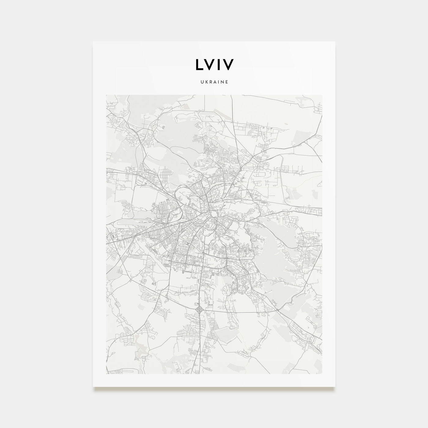 Lviv Map Portrait Poster