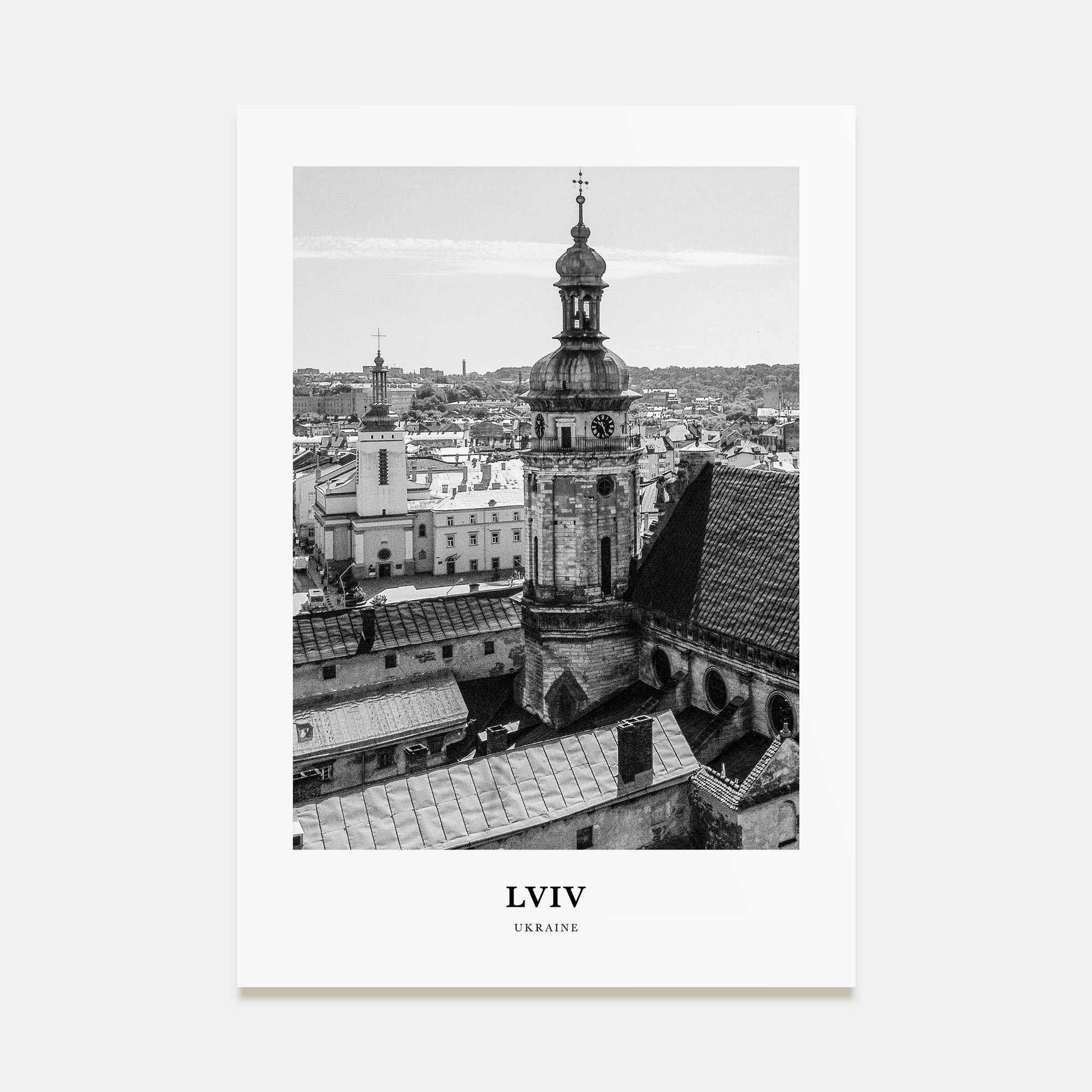 Lviv Portrait B&W Poster