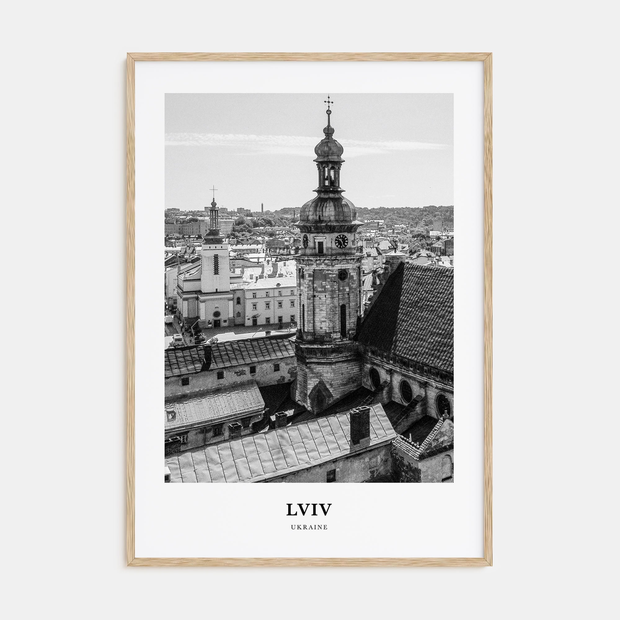 Lviv Portrait B&W Poster