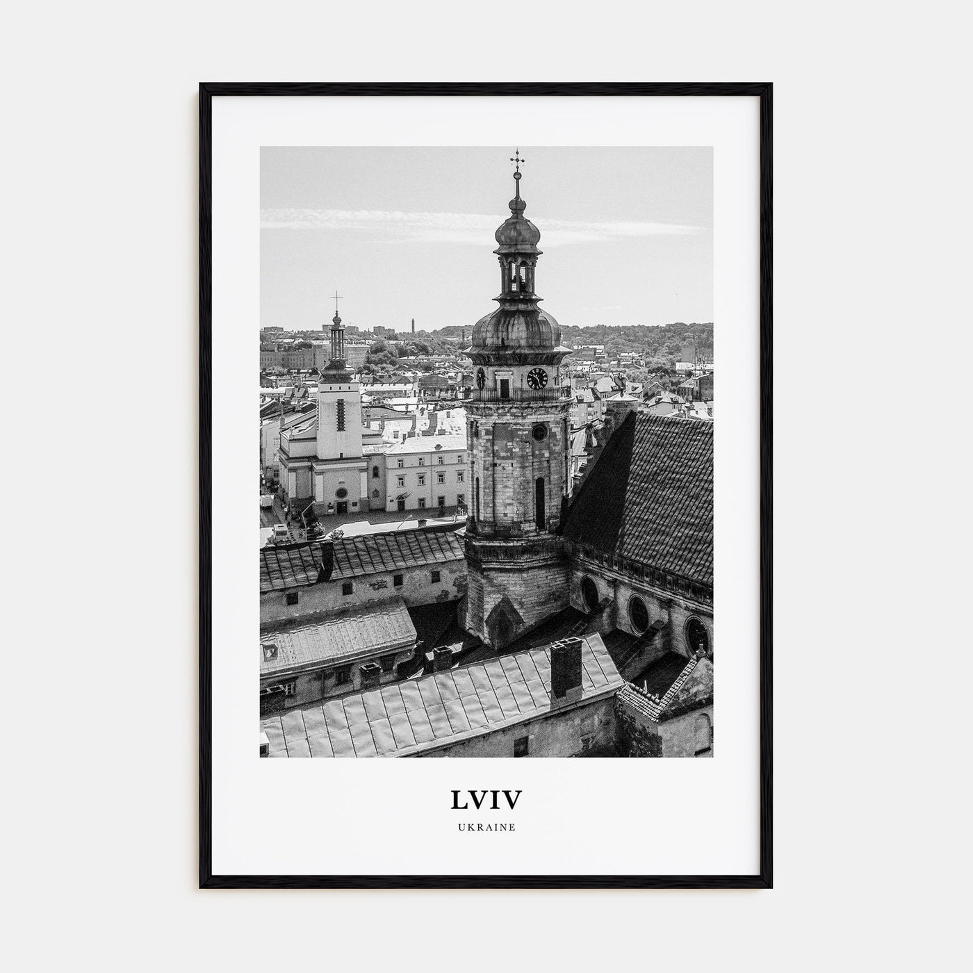 Lviv Portrait B&W Poster