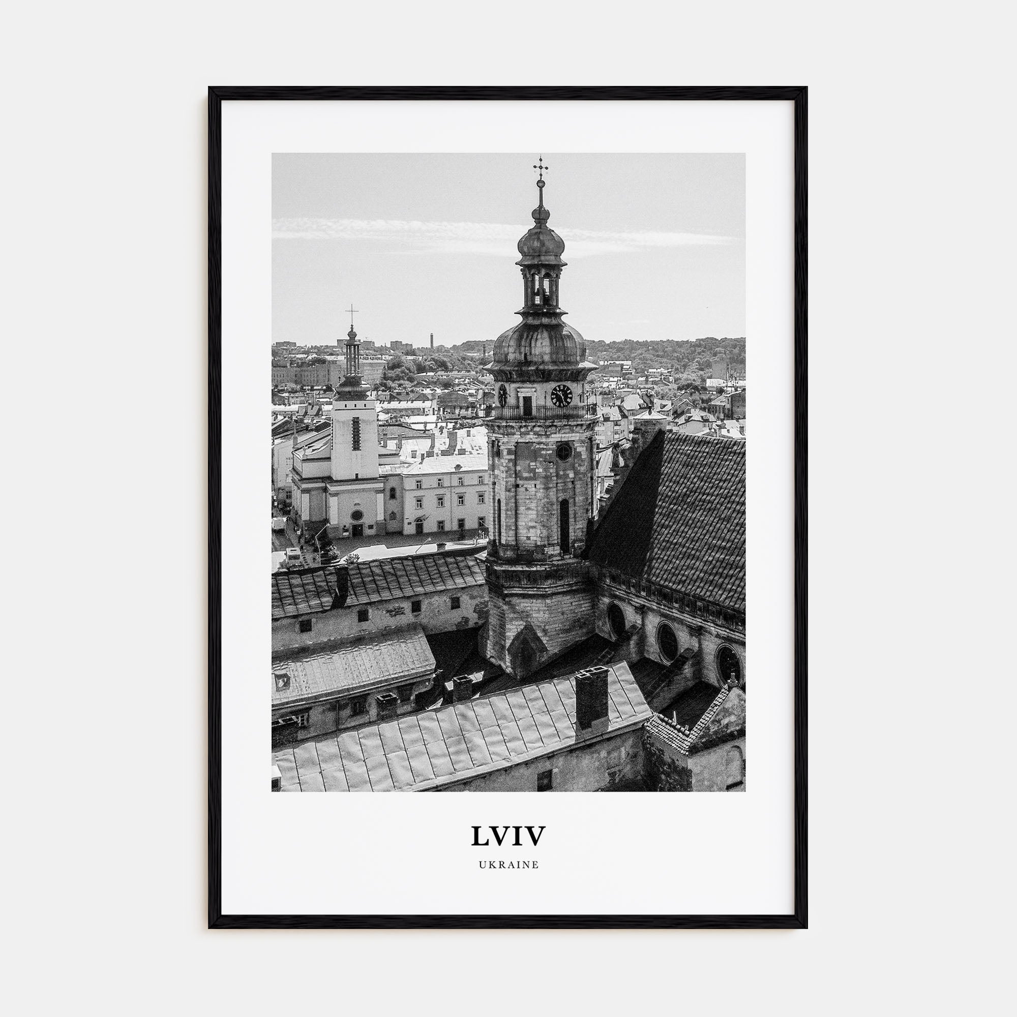 Lviv Portrait B&W Poster