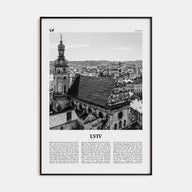 Lviv Travel B&W Poster