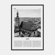 Lviv Travel B&W Poster