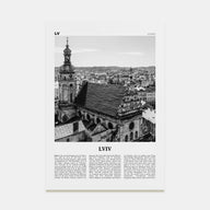 Lviv Travel B&W Poster