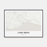 Lyme Regis Map Landscape Poster
