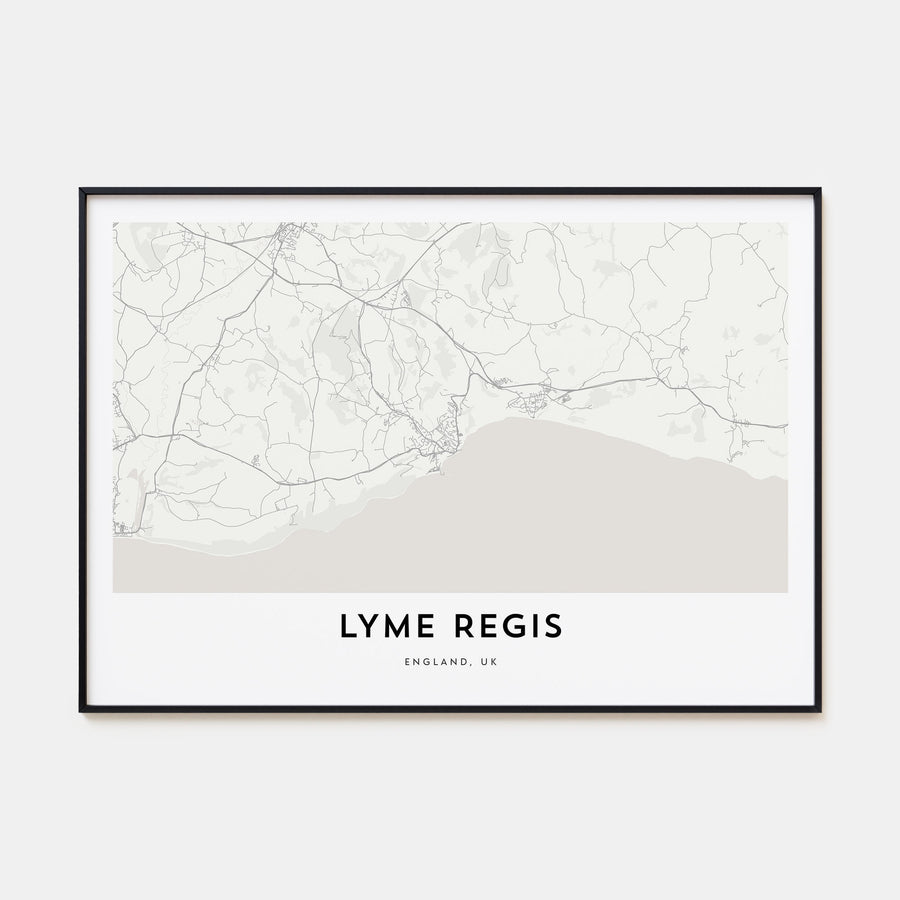 Lyme Regis Map Landscape Poster