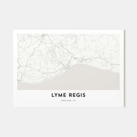 Lyme Regis Map Landscape Poster