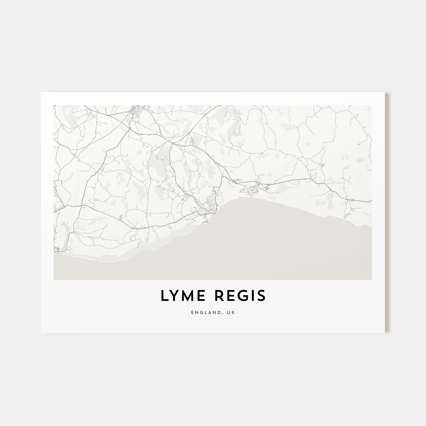 Lyme Regis Map Landscape Poster