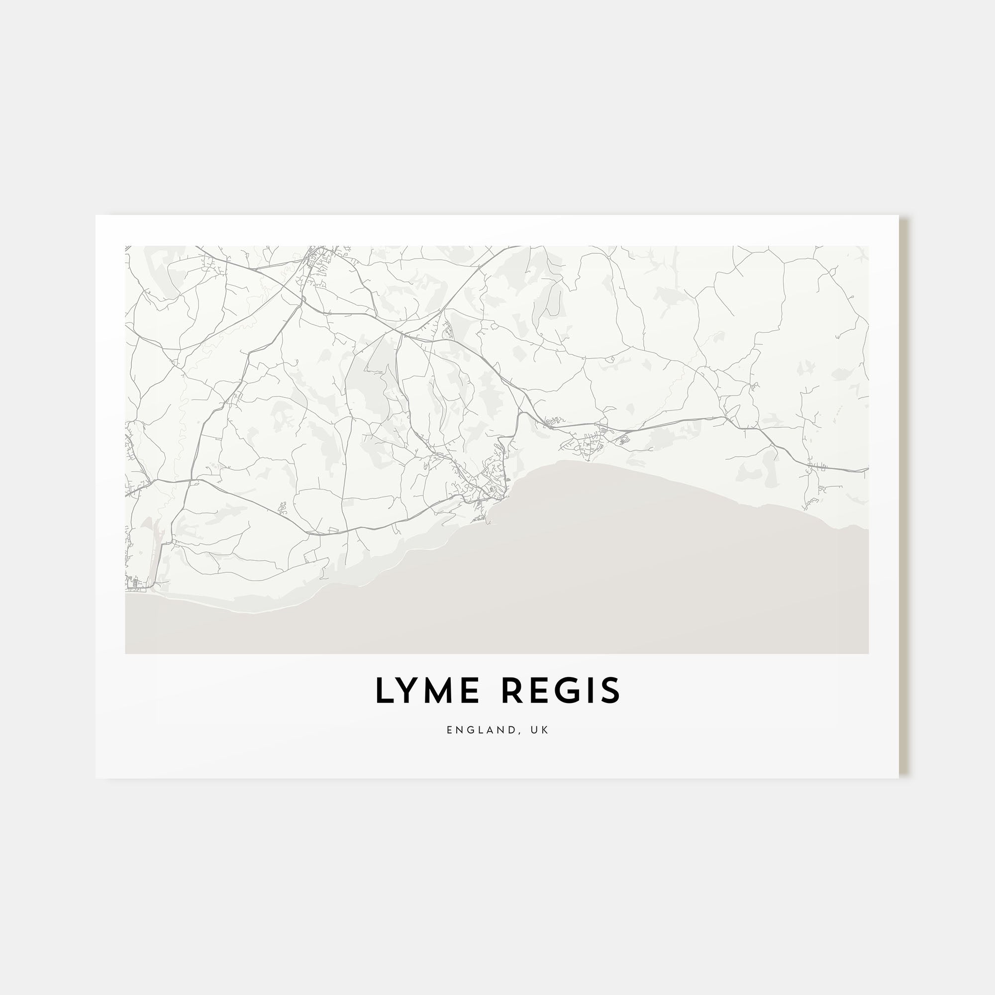 Lyme Regis Map Landscape Poster