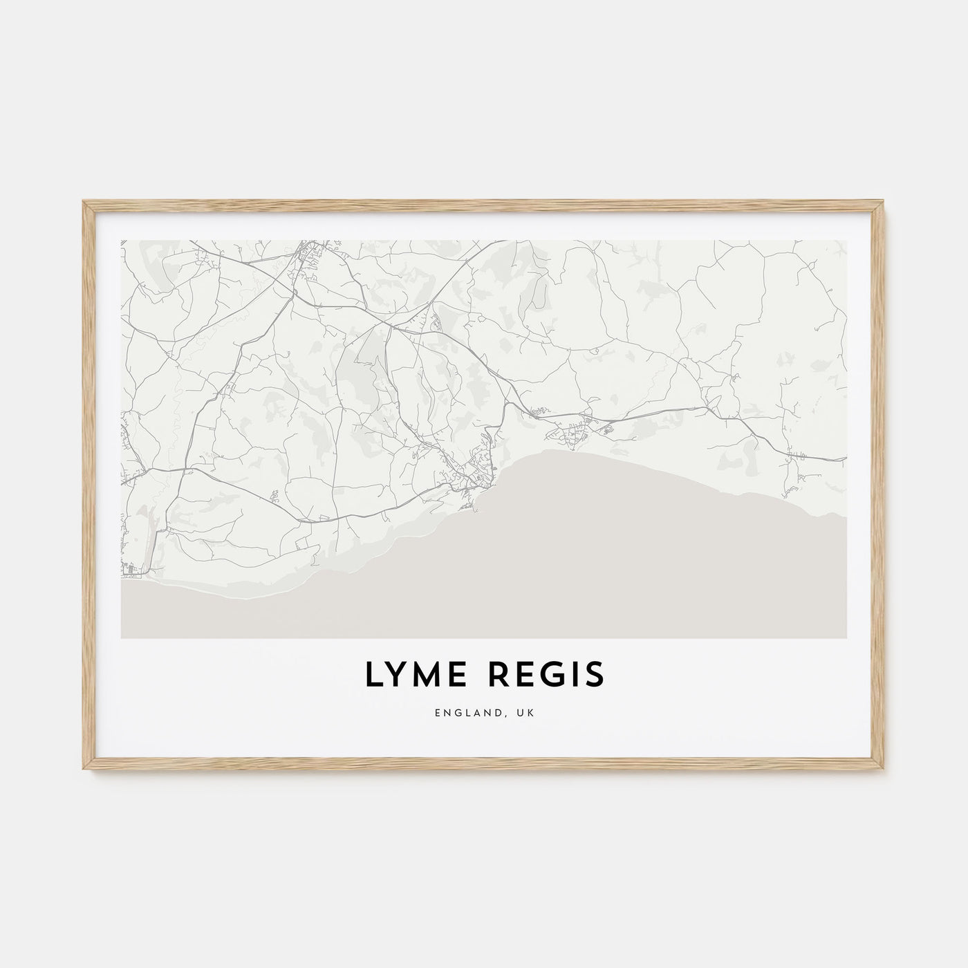 Lyme Regis Map Landscape Poster