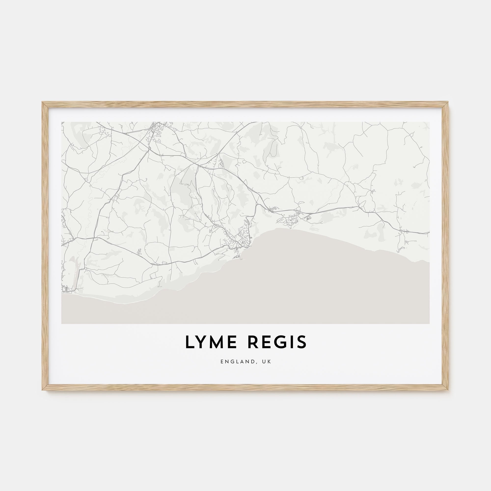 Lyme Regis Map Landscape Poster