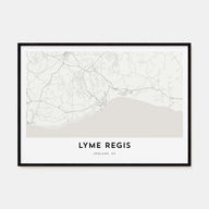 Lyme Regis Map Landscape Poster