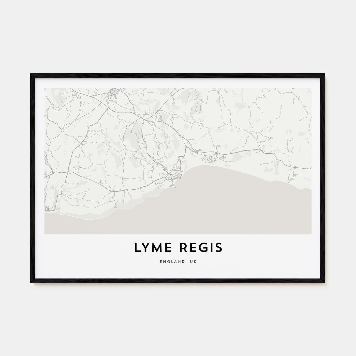 Lyme Regis Map Landscape Poster