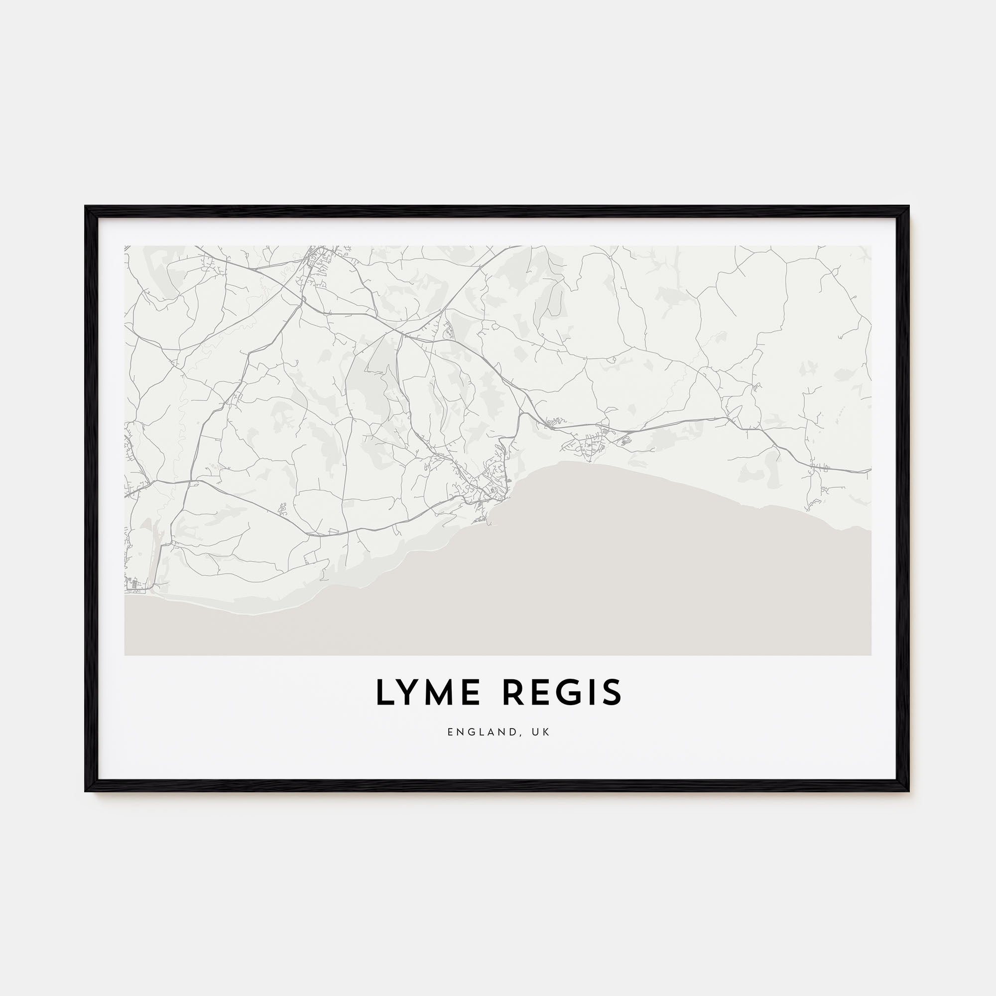 Lyme Regis Map Landscape Poster