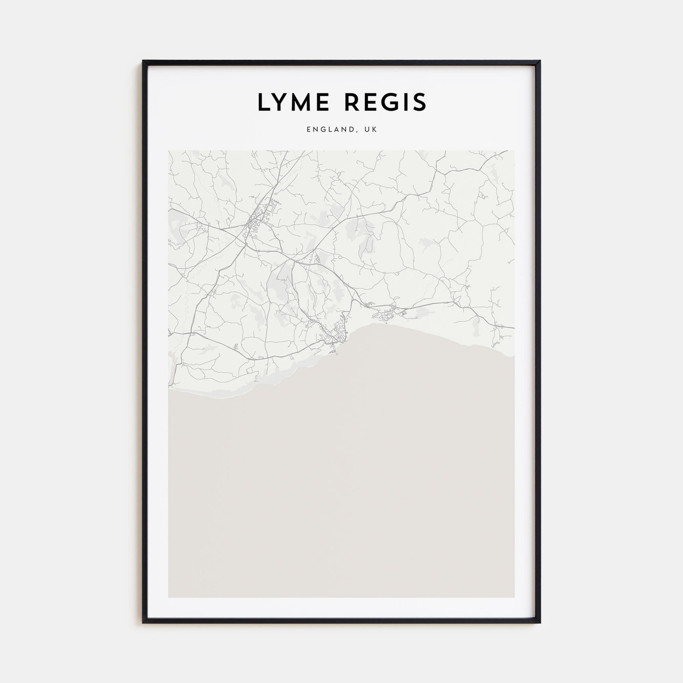 Lyme Regis Map Portrait Poster