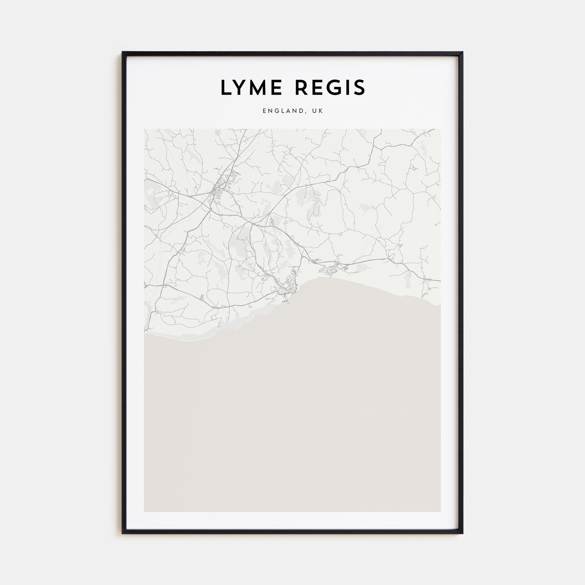Lyme Regis Map Portrait Poster