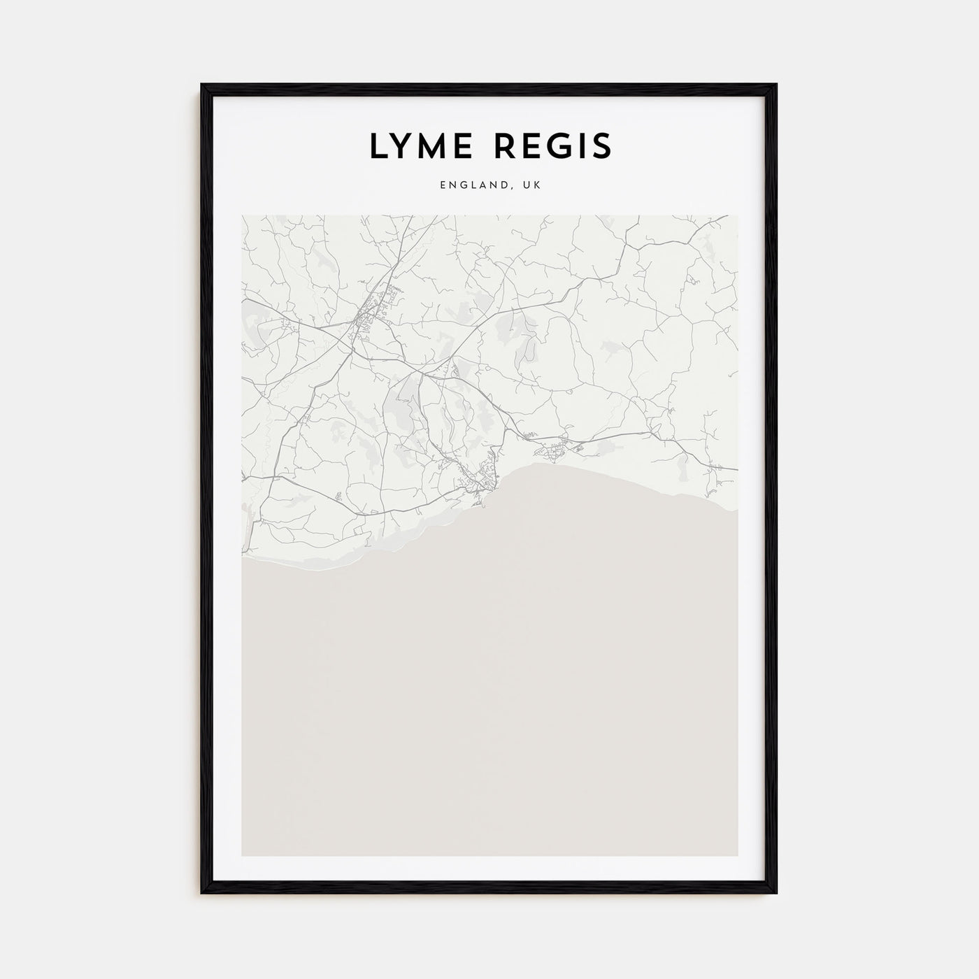 Lyme Regis Map Portrait Poster