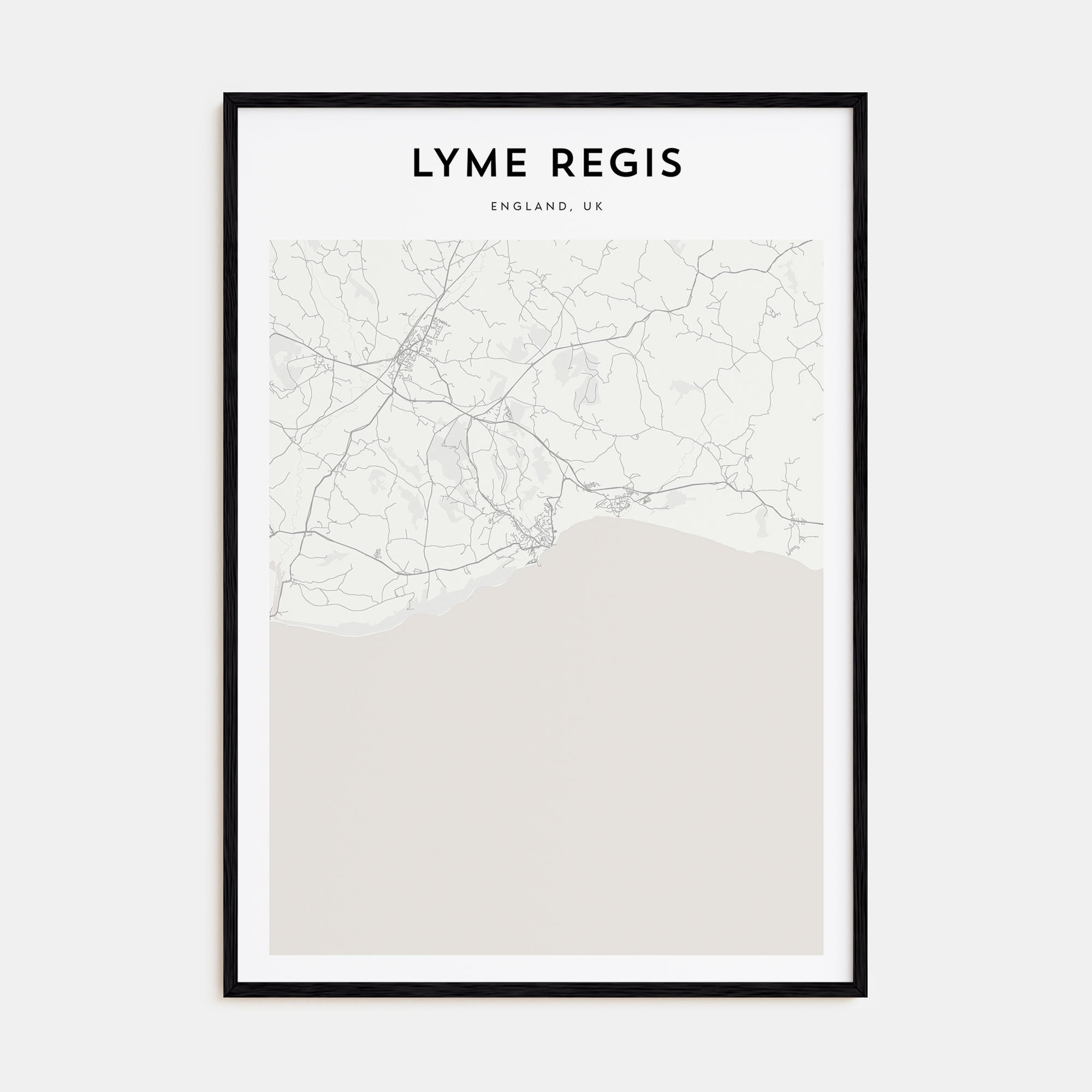 Lyme Regis Map Portrait Poster