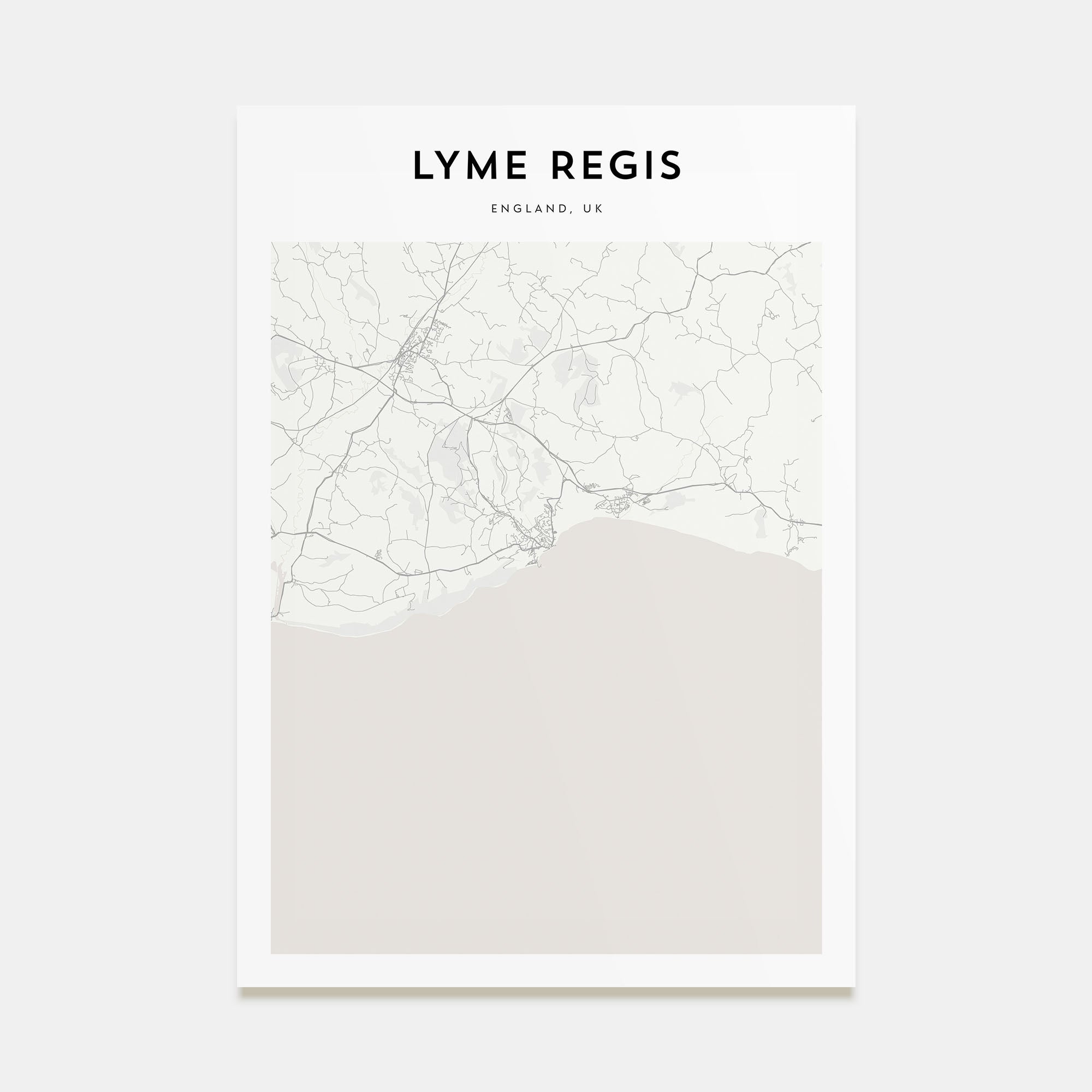 Lyme Regis Map Portrait Poster