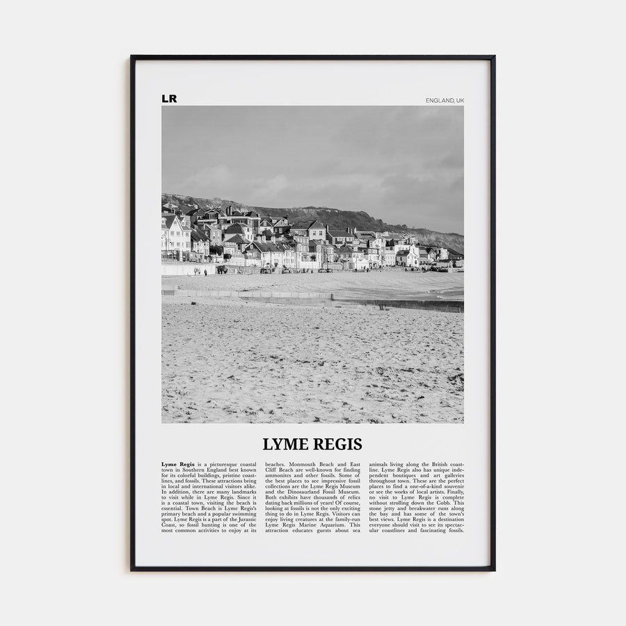 Lyme Regis Travel B&W Poster