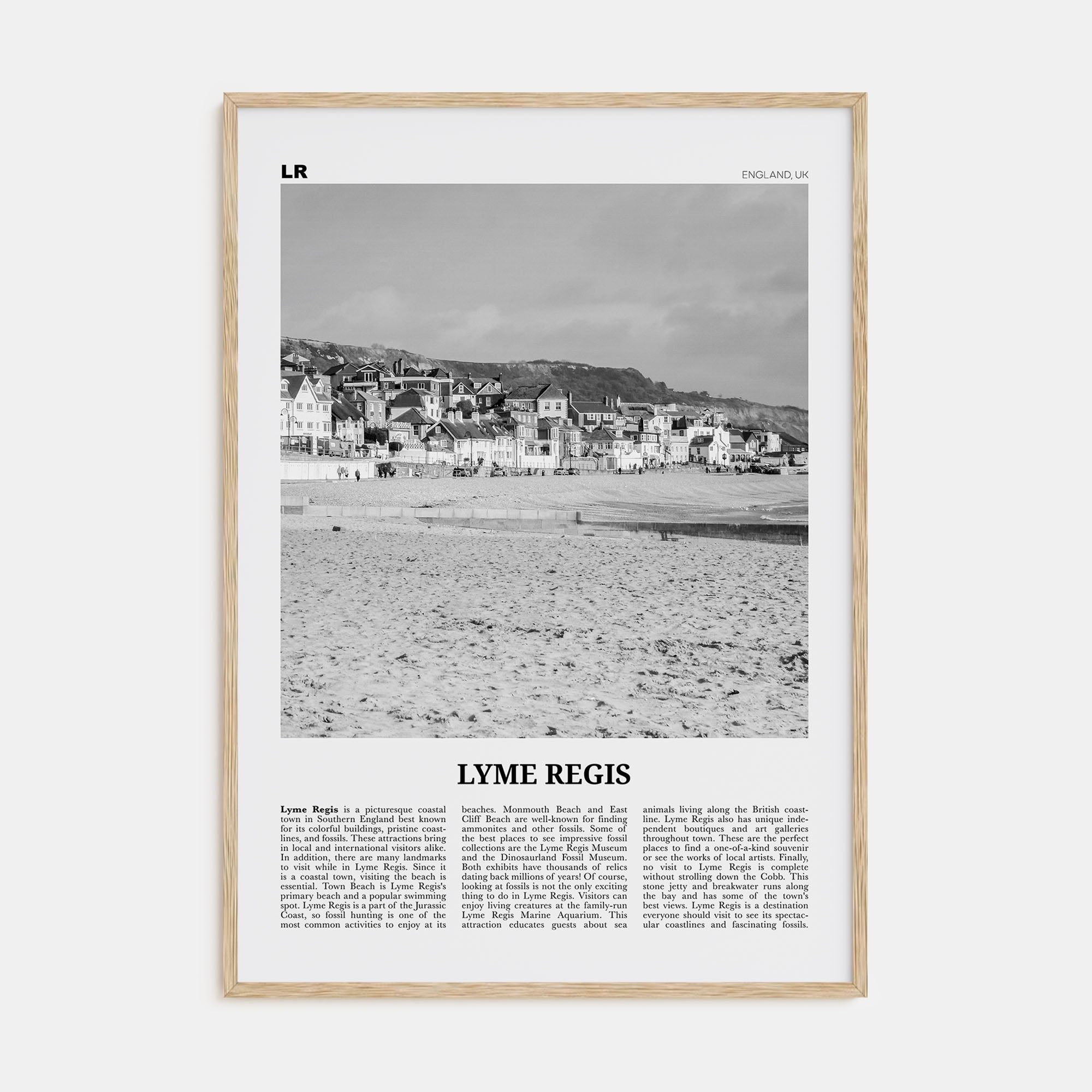 Lyme Regis Travel B&W Poster