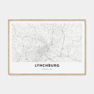 Lynchburg Map Landscape Poster